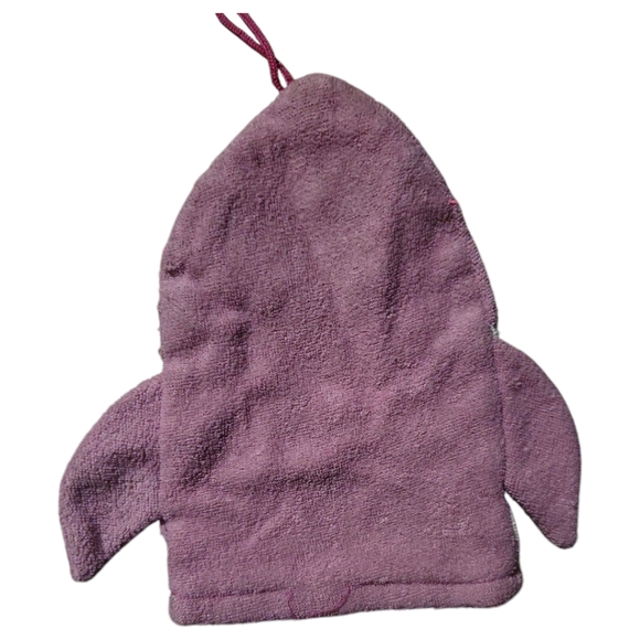 HP 😊 Pink Polka Dot Fish Children's Wash Cloth Bath Time Fun/Hat Beanie 3-9 M - Picture 5 of 5